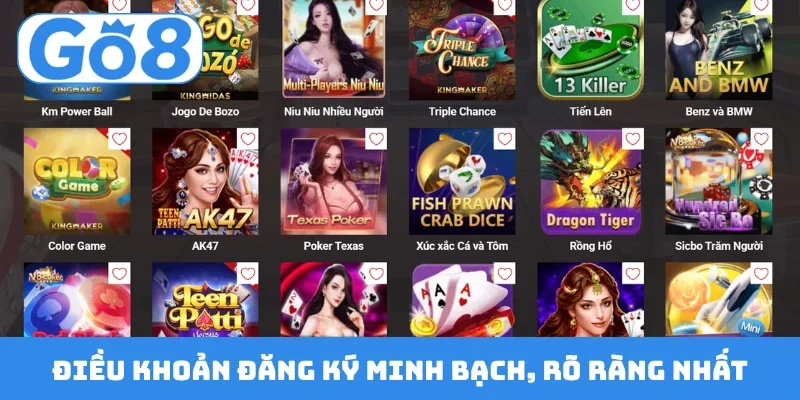 Điều khoản đăng ký minh bạch, rõ ràng nhất