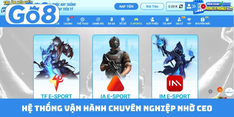 Hệ thống vận hành chuyên nghiệp nhờ CEO