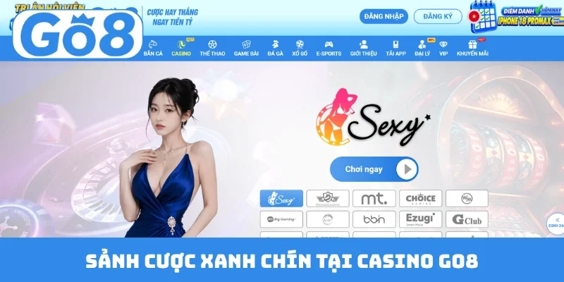 Sảnh cược xanh chín tại casino GO8
